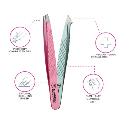 4 Pcs Professional Tweezers Set – Stainless Steel Precision Eyebrow Tweezers